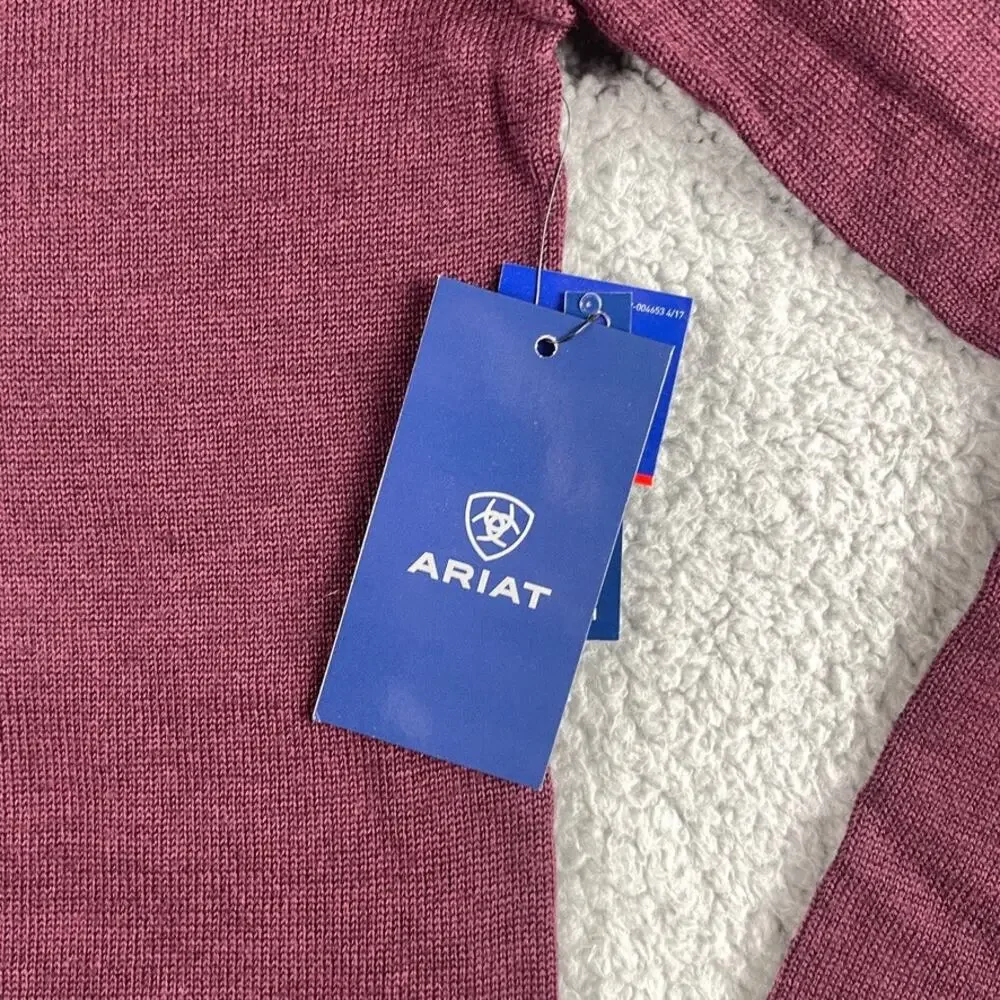 ARIAT Women's X-Small Purple Wool Acrylic Trigger Intarsia Long Sleeve Sweater